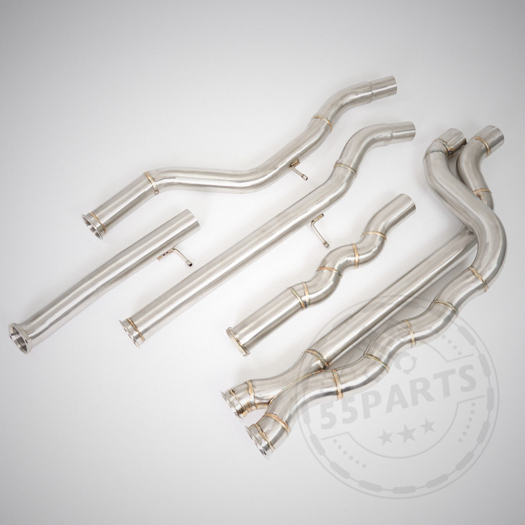 55Parts Special: Equal Length EL Midpipe, passend für BMW F80/F82 M3/M4 mit S55 Motor – strömungsoptimiertes Edelstahlrohr für Leistungssteigerung, kompatibel mit Otto-Partikel-Filter-Systemen.