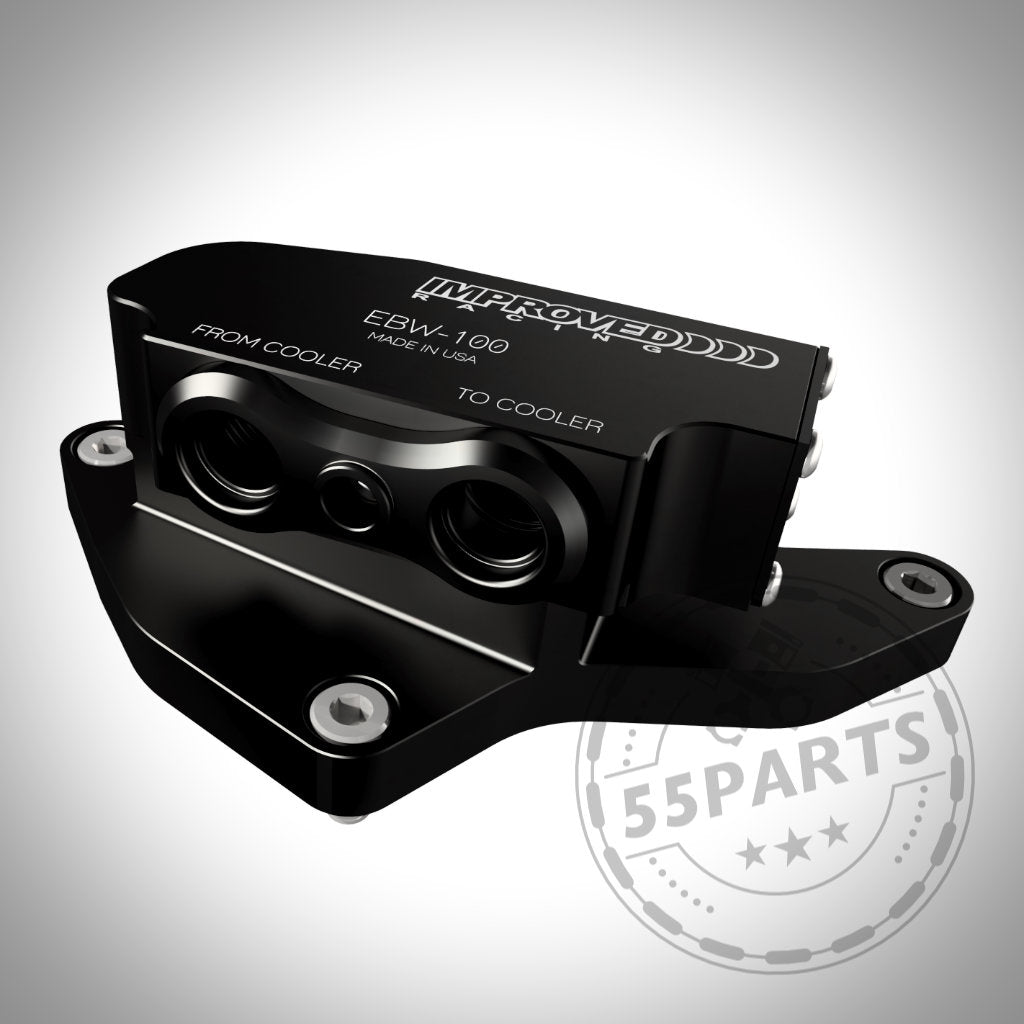 Verbesserter Racing Ölthermostat passend für BMW N52/N53/N54/N55/S55 mit beschrifteten Anschlüssen FROM COOLER und TO COOLER, optimiert die Öltemperatur – ideal für die Rennstrecke.
