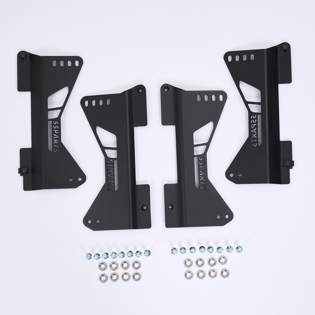 55Parts Exclusive: Stahl Seitenadapter passend für OEM BMW Laufschienen (E-, F- und G- Serien Modelle) für Schalensitze