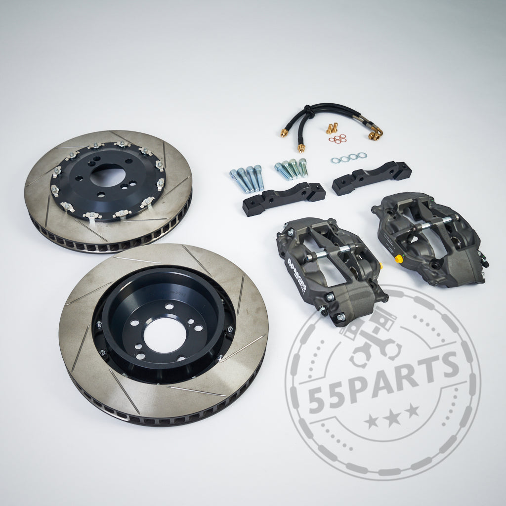 Rüsten Sie Ihre BMW M E-/F-Serie mit dem 55-Parts-Special auf: AP Racing CP9449 Big Brake Kit Hinterachse (originale AP Racing Scheiben) – inklusive Rotoren, Bremssätteln und allen Teilen für Rennstrecken-Performance. Ideal für den Austausch von Serienbremsen.