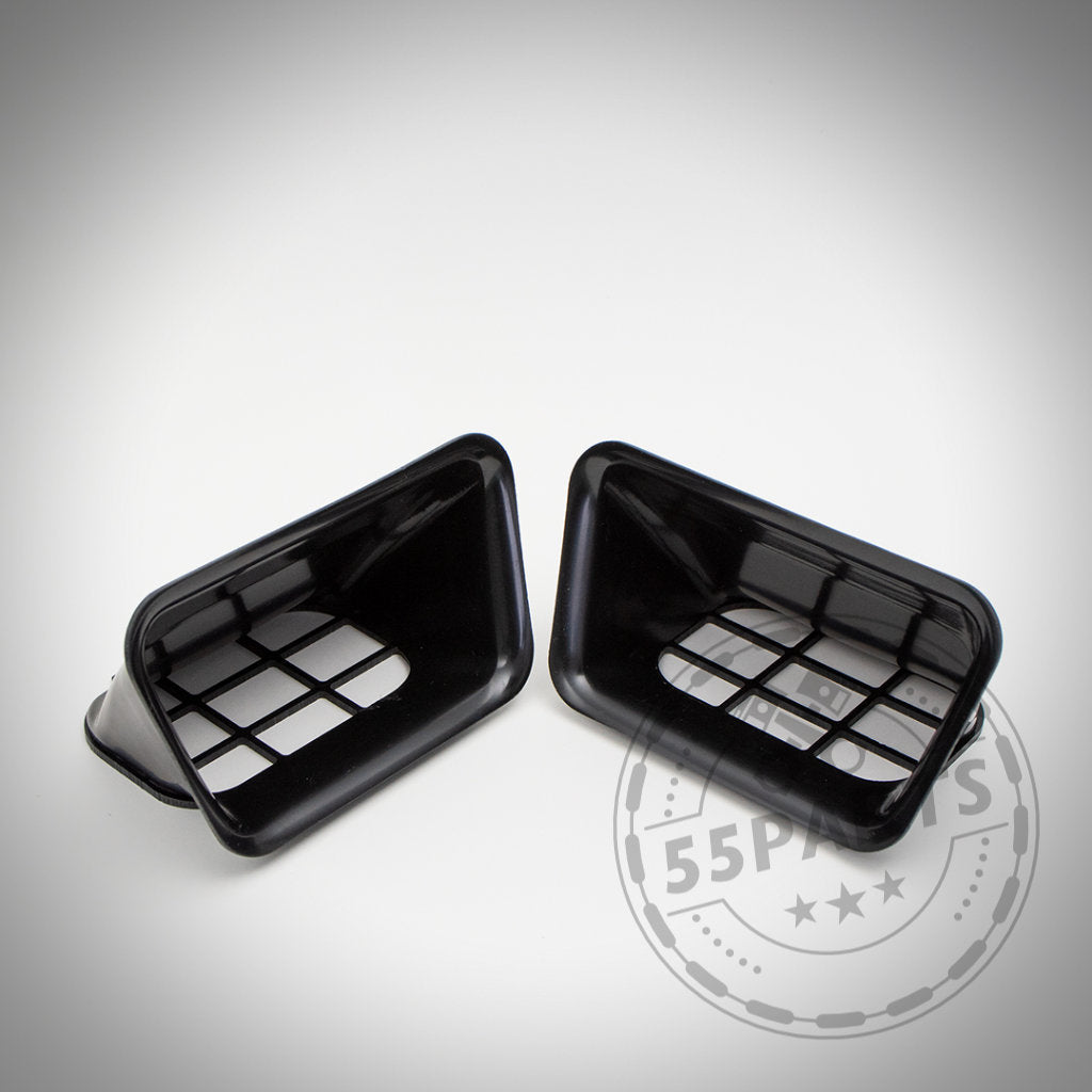 Ein Paar schwarze Lüftungsschlitze aus Kunststoff mit Gittermuster – Air Scoop / Ram Air Intake Ansaugung, kompatibel mit den meisten Modellen der BMW F-Serie, inklusive Gutachten.