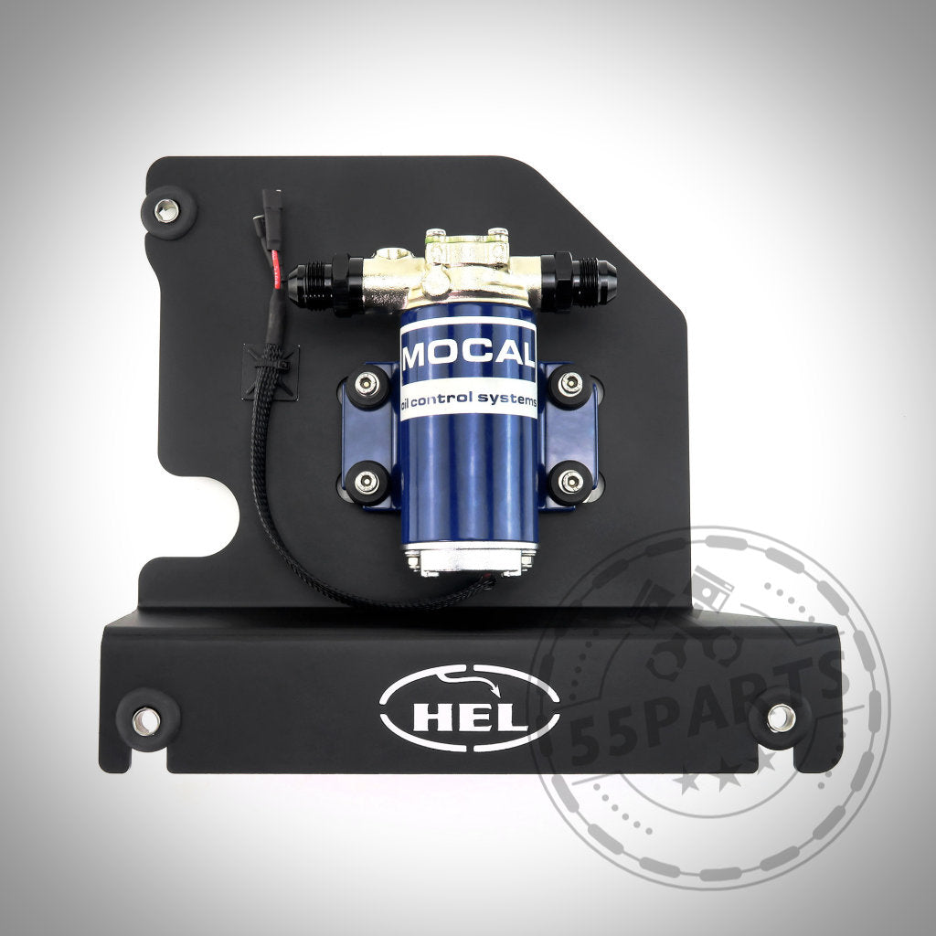 HEL Performance Plug and Play Differential-Kühlungskit Hinterachse, schwarze Halterung, blaue und silberne Komponenten mit Verkabelung, speziell für den Toyota GR Yaris Special entwickelt.
