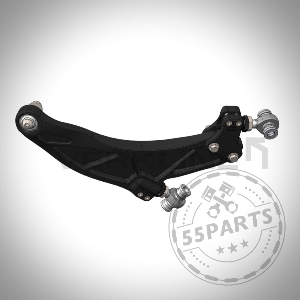 VERKLINE Unterer Dreieckslenker vorne verstellbar mit Uniballgelenken für Toyota Yaris GR, inklusive Schrauben, auf weißem Hintergrund mit Tuning Shop Wasserzeichen – ideal für Yaris GR Performance-Tuning.