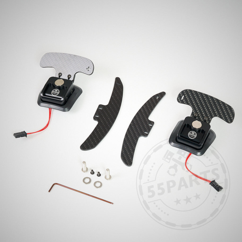 55Parts Special: V2 Magnetische Schaltwippen / magnetic paddle Shifter (aus dem Rennsport) für BMW E-Serien Modelle NEU: inkl. M3!