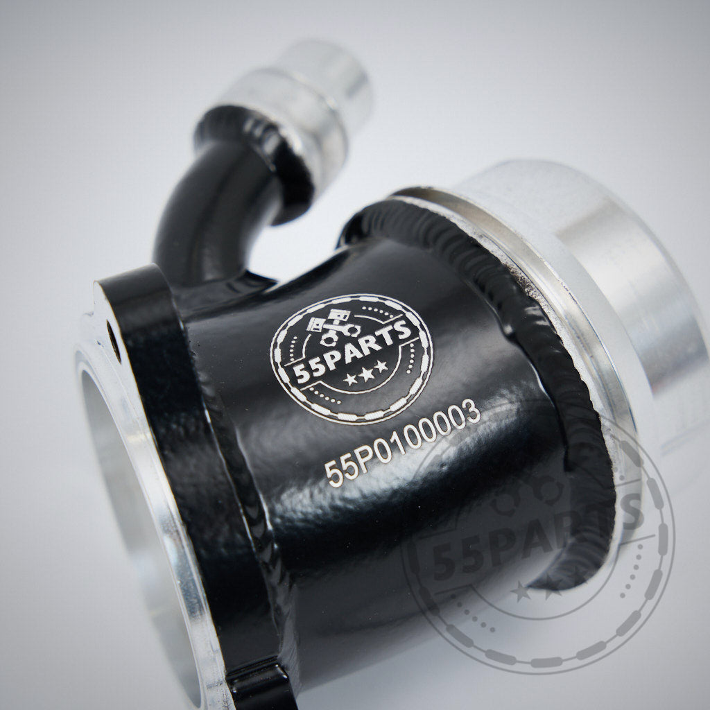 Das 55Parts Special High Flow Turbo Inlet Reinluftrohr mit der Gravur 55PARTS und 55P0100003 passt für BMW B58 Gen 2 M240i, M340i, M440i, Z4 40i, Supra MK5 – perfekt für Tuning oder Turbo-Upgrades.