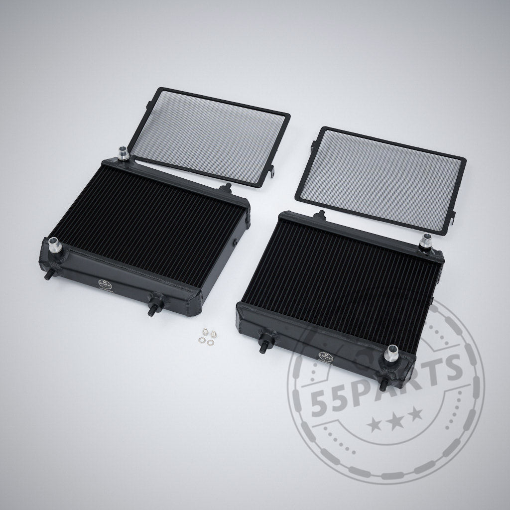 55Parts Aluminium Upgrade Kühlmittelkühler, Wasserkühler seitlich (für die Radhäuser) passend für BMW G87 M2, G80 G81 M3, G82 G83 M4 S58 INKLUSIVE TEILEGUTACHTEN!