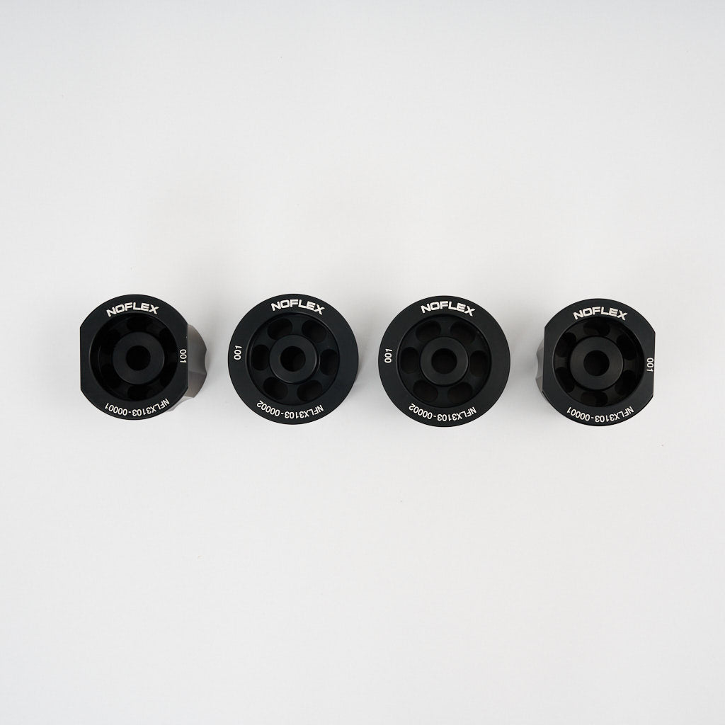 NoFlex Bearings: Aluminium Tonnenlager, Hinterachslager passend für BMW 1er (E8x, F2x), 2er (F2x), 3er (E9x, F3x), 4er (F3x), Z4 (G29), Supra (A90) 