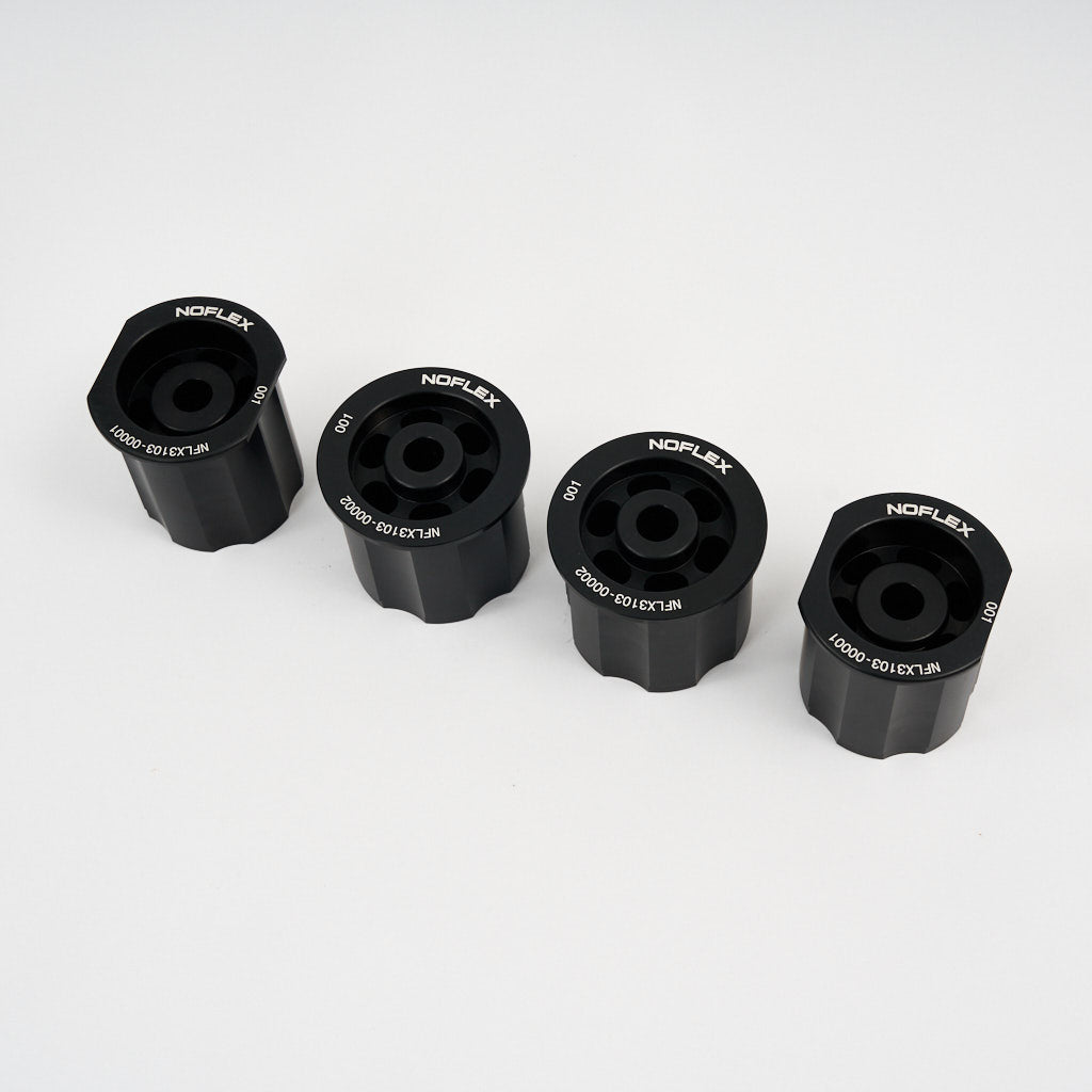 NoFlex Bearings: Aluminium Tonnenlager, Hinterachslager passend für BMW 1er (E8x, F2x), 2er (F2x), 3er (E9x, F3x), 4er (F3x), Z4 (G29), Supra (A90) 