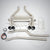 Die 55Parts Special 3" ECE-Abgasanlage passend für BMW G8x-Modelle (G81, G82, G83, G87 M2/M3/M4 Competition, Touring) mit S58-Motor umfasst Rohre, Klemmen, Endschalldämpfer, Kabel und schwarze Auspuffblenden – alles flach ausgelegt.