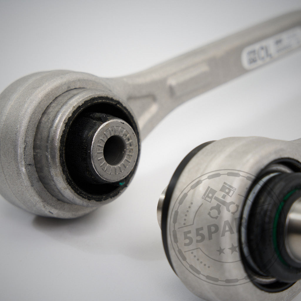 Nahaufnahme von OEM Querlenker mit NoFlex-Lagern, passend für BMW 2er, 3er, 4er G-Serie (G2x/G42) inkl. xDrive Modelle ALLE MOTOREN – ideal für Fahrwerk Modifikationen.