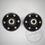 Zwei schwarze runde 55Parts NoFlex-Lager (Uniball Lager vordere Zugstrebe) passend für BMW 1-4er F-Serie inkl. xDrive werden nebeneinander auf hellem Hintergrund angezeigt, perfekt für Fahrwerks-Upgrades und Fahrzeugmodifikationen.