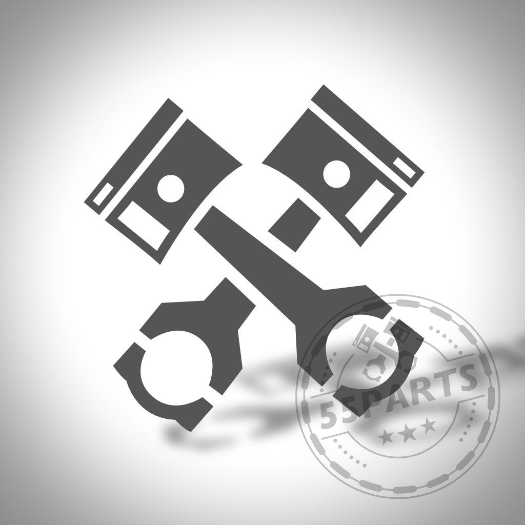 Schwarzweißes Symbol mit zwei gekreuzten Kolben und einem 5PARTS-Markenwasserzeichen in der unteren rechten Ecke.