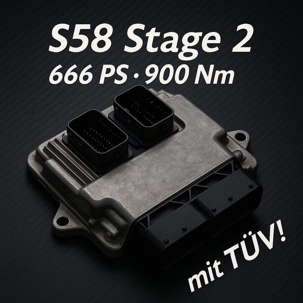 55Parts Legales Tuning: Stufe 2 für S58 - 666 PS / 900 Nm MHD TÜV Kennfeld. Passend für BMW G87 M2, G80/81 M3, G82/83 M4, G01 X3M, G02 X4M - das ultimative Stage 2 S58 Tuning mit TÜV!.