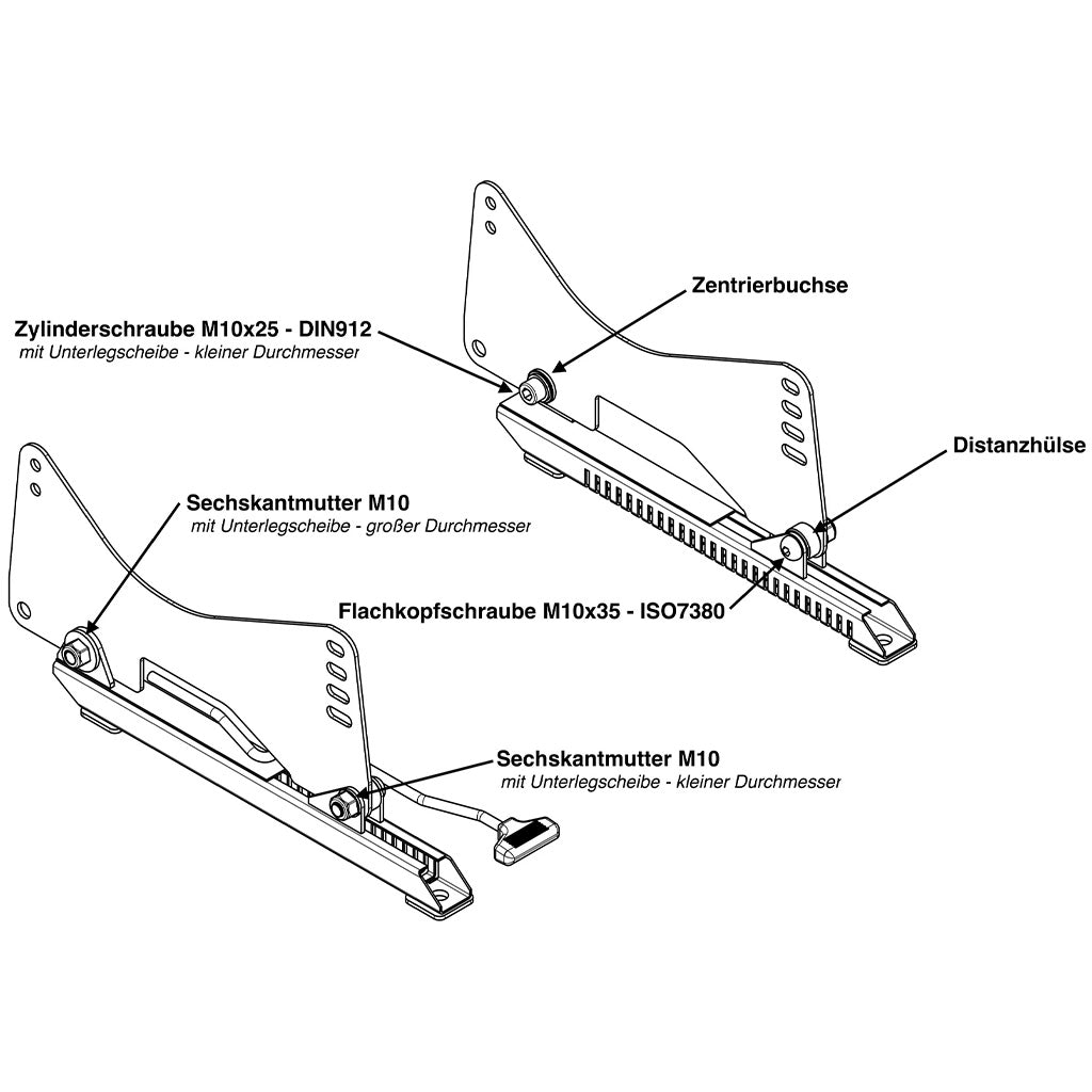 Teutscher Recaro Pole Position Sitzkonsolen passend für BMW E30 inkl. Materialnachweis