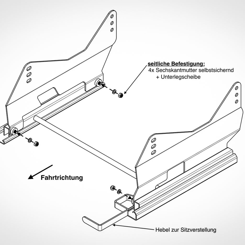 Teutscher Recaro, Sparco, OMP Sitzkonsolen passend für BMW E46, E85, E86 Z4 inkl. Materialnachweis