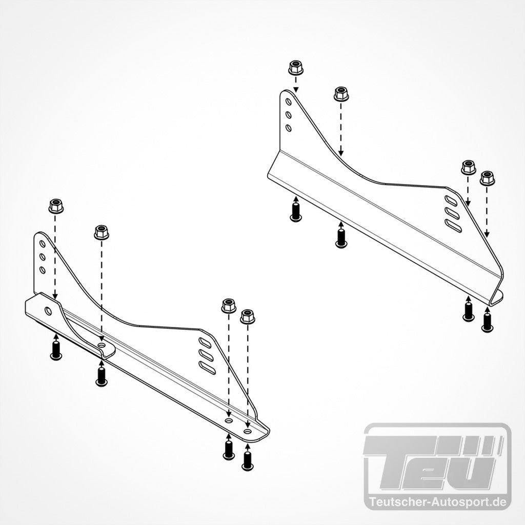 Teutscher Recaro, Sparco, OMP Sitzkonsolen passend für Ford Fiesta MK.7 inkl. Materialnachweis