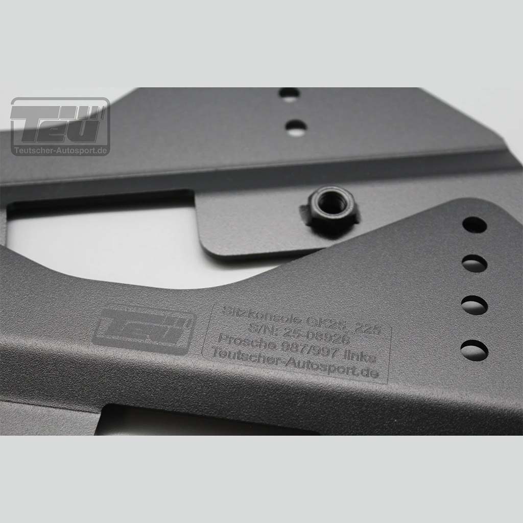 Teutscher Recaro, Sparco, OMP Sitzkonsolen passend für Porsche 911 997, Boxter 987, Cayman 987C inkl. Materialnachweis