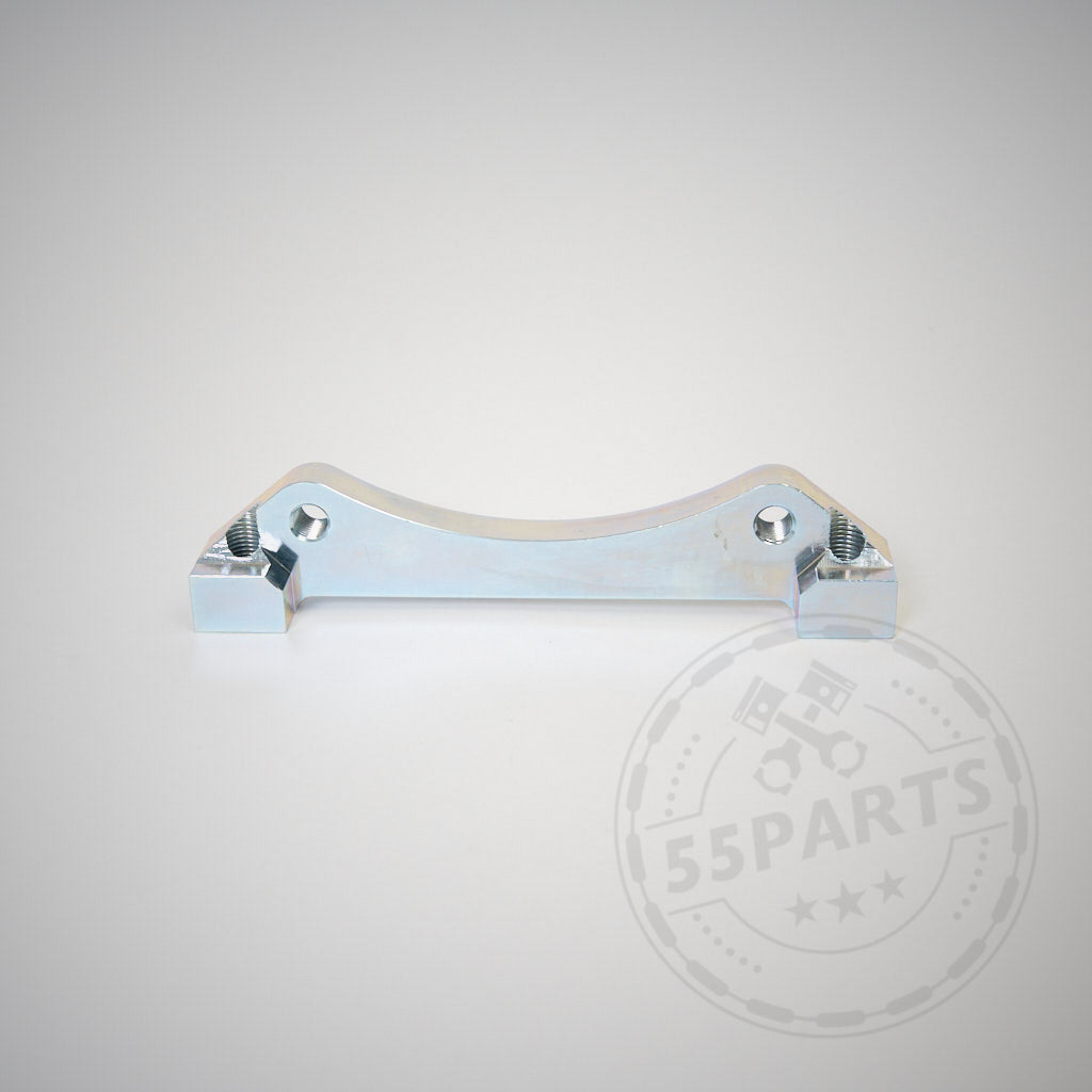 Hochwertiger Kfz-Halter mit zwei Schrauben, abgebildet auf schlichtem hellem Hintergrund. Perfekt für die Aufrüstung Ihres BMW mit dem 55Parts Special: AP Racing Pro 5000 R CP9660 Big Brake Kit.
