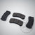 Vier schwarze 55Parts PFC-Bremsbeläge (alle Mischungen), passend für AP Racing Pro5000R CP9660 CP9665 CP9449 Bremssattel, liegen auf einer grauen Fläche mit einem dezenten Wasserzeichen im Hintergrund.
