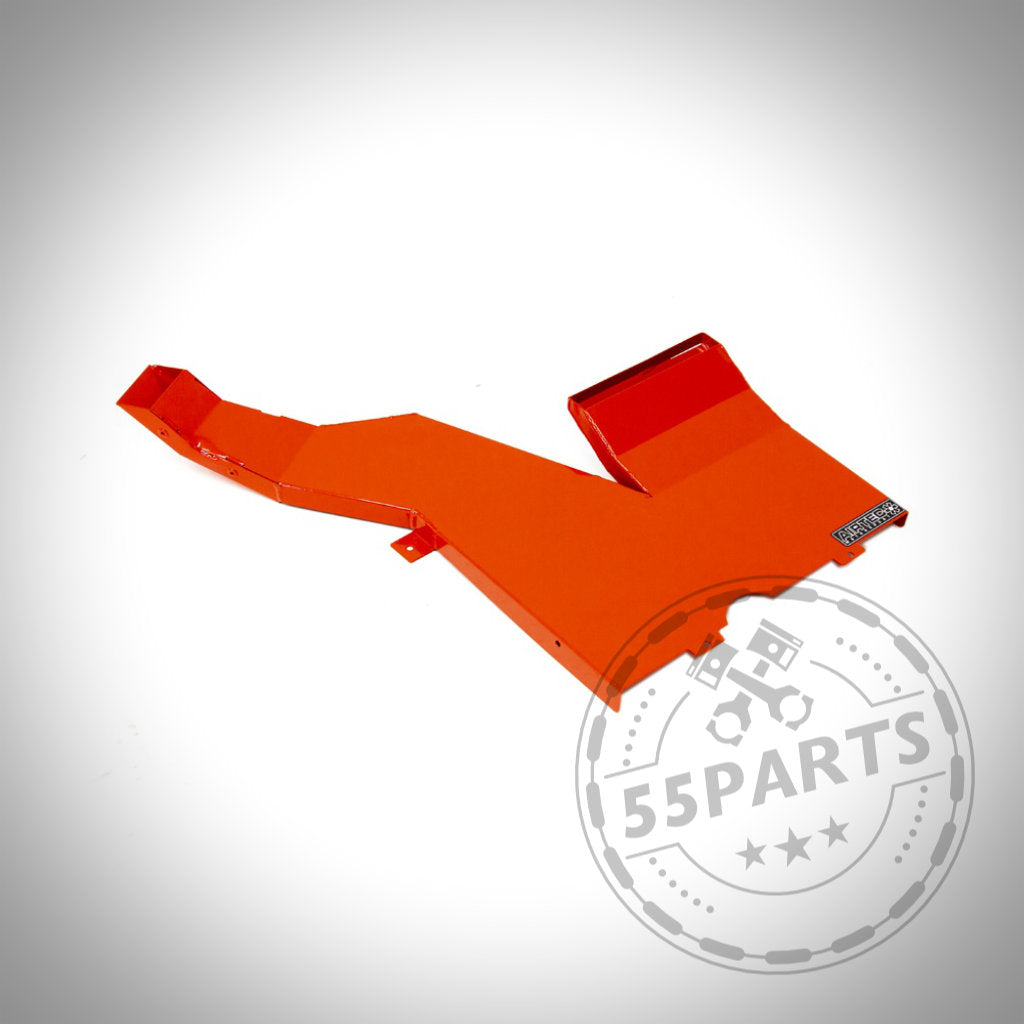 Leuchtend orange AIRTEC Motorsport Belüftung für vorderes Getriebe, passend für Toyota Yaris GR, auf weißem Hintergrund mit „55Parts“-Wasserzeichen in der Ecke.