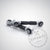 Zwei schwarz-silberne 55Parts Exclusive Uniball Lenker Sets Hinterachse passend für BMW 1er E8x, 1er M Coupé und 3er M3 E9x mit Achslagerungen werden auf weißem Hintergrund mit einem 55Parts-Wasserzeichen angezeigt.