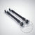 Abgebildet sind zwei schwarze 55Parts Exclusive Uniball Lenker Set Querlenker passend für BMW 1er E8x, 1er M Coupé und 3er M3 E9x mit silbernen Enden auf hellgrauem Hintergrund.