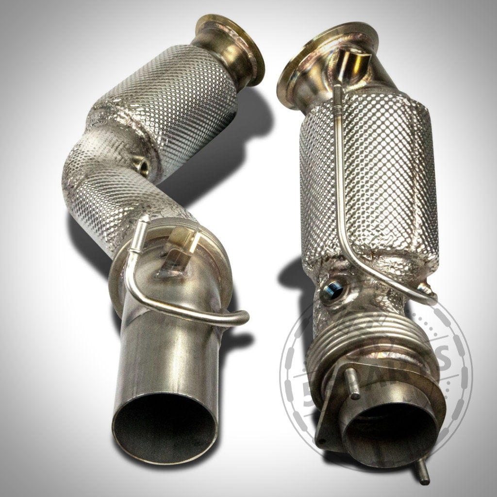 HJS ECE Downpipe mit 200 Zellen HJS Sport-Kat passend für BMW M2 Competition, M2CS, M3, M4 S55 mit und ohne OPF