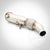 Das 55Parts Katlose Catless Downpipe, kompatibel mit den Modellen BMW 125i, 220i/228i, 320i/328i(x) und 420i/428i(x) N20, verfügt über Schweißverbindungen und einen geflochtenen Flexabschnitt für optimale Ladedruckunterstützung.