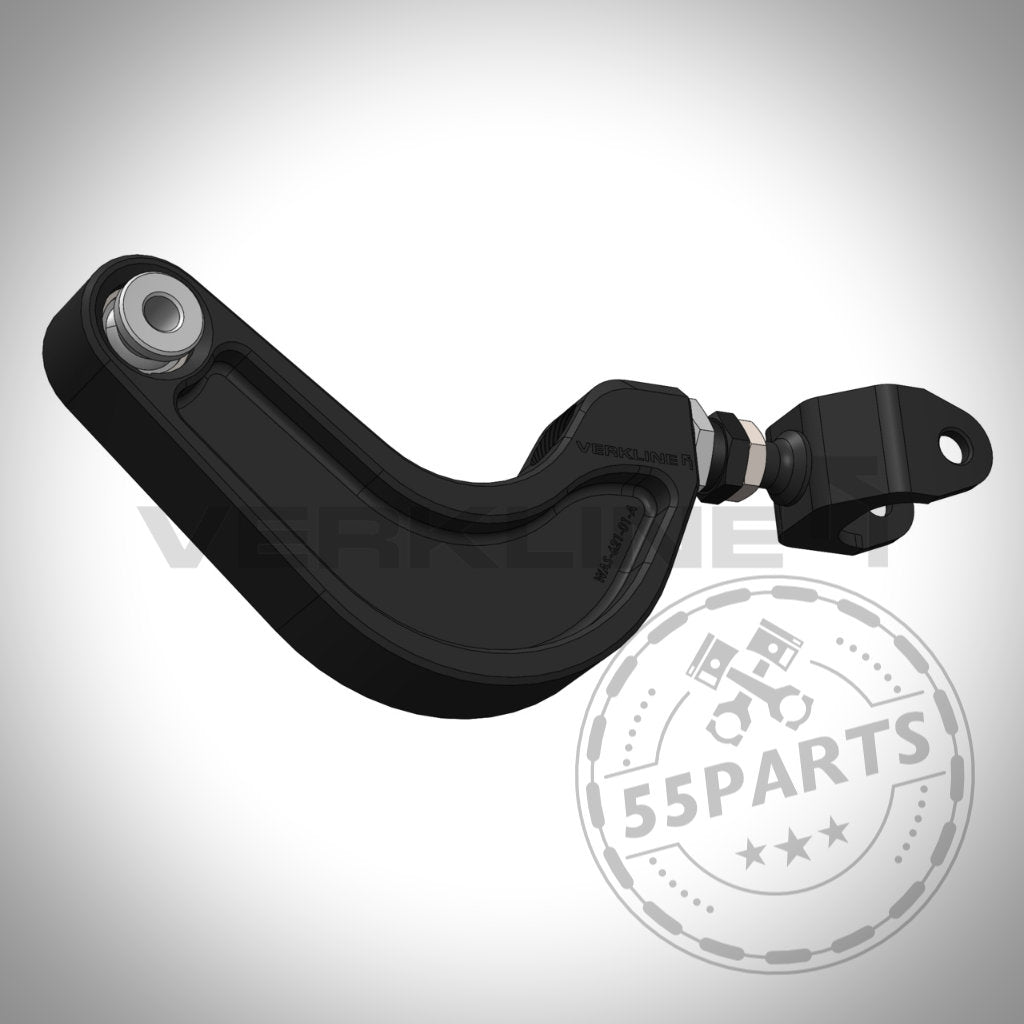 Der VERKLINE hinterer verstellbarer oberer Querlenker passend für Toyota Yaris GR, abgebildet mit einem Metallstecker auf weißem Hintergrund und 55Parts-Wasserzeichen, verbessert den Fahrspaß und die Leistung Ihres Yaris GR.